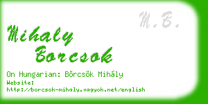 mihaly borcsok business card