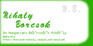 mihaly borcsok business card